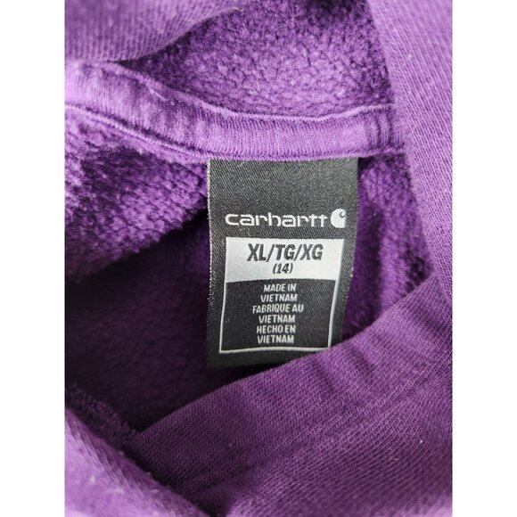 Carhartt Youth Hoodie Size XL 14 Purple Sweatshirt Pullover Girls Boys - Picture 12 of 16